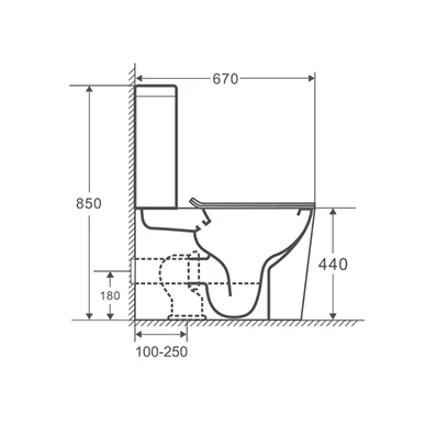 Velino Close Couple Toilet Including seat cover - Image 2